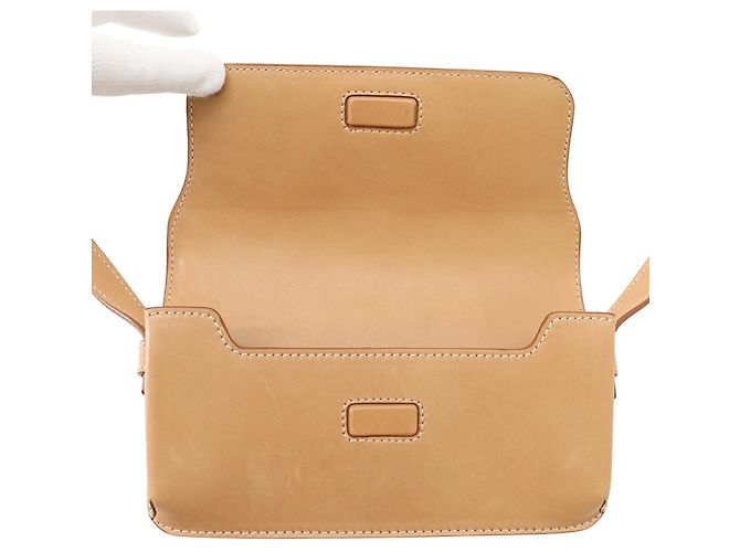 Borsa Yves Saint Laurent in pelle beige - vista 6
