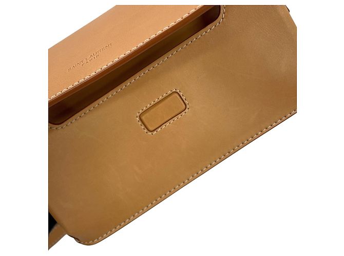 Borsa Yves Saint Laurent in pelle beige - vista 7