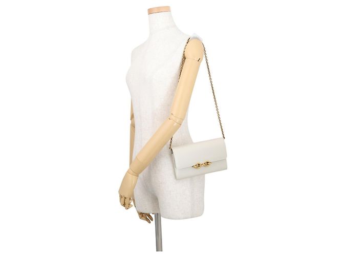 Portafoglio a tracolla con catena Saint Laurent Paris Bianco - vista 4
