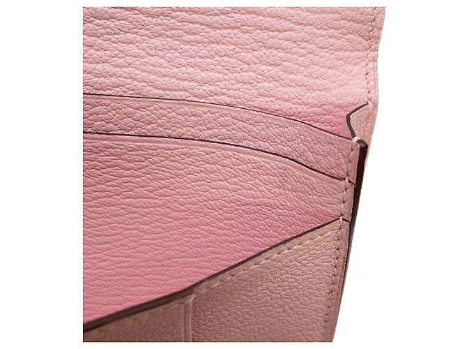 Cartera larga Hermès Bearn Soufflé en Rose Sakura Rosa - vista 10
