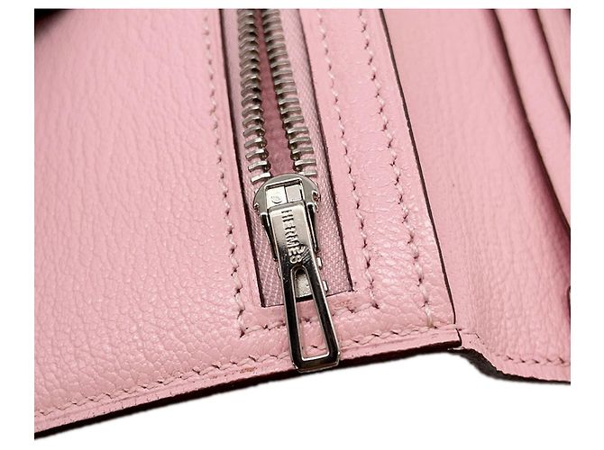 Cartera larga Hermès Bearn Soufflé en Rose Sakura Rosa - vista 11