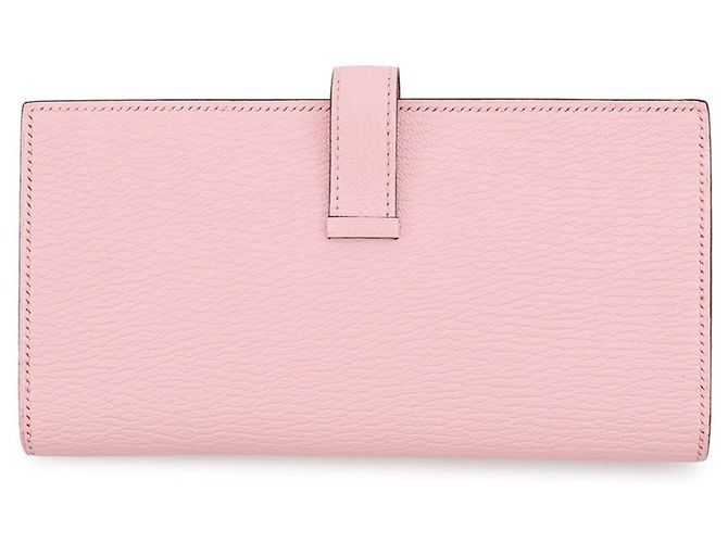 Cartera larga Hermès Bearn Soufflé en Rose Sakura Rosa - vista 3