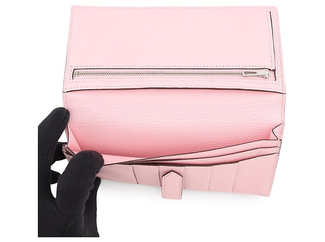 Cartera larga Hermès Bearn Soufflé en Rose Sakura Rosa - vista 5