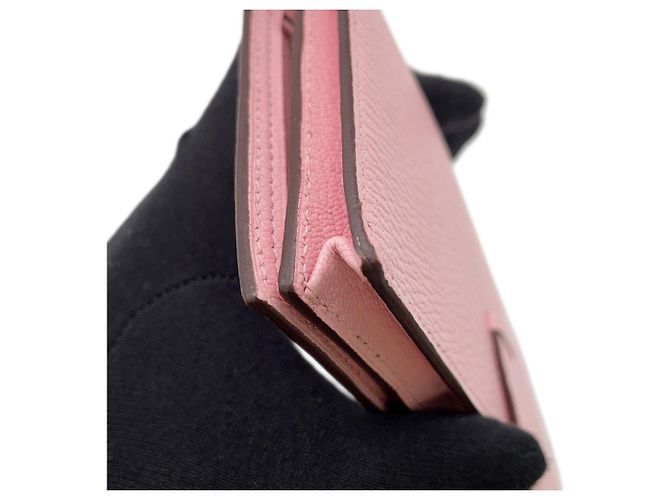 Cartera larga Hermès Bearn Soufflé en Rose Sakura Rosa - vista 7