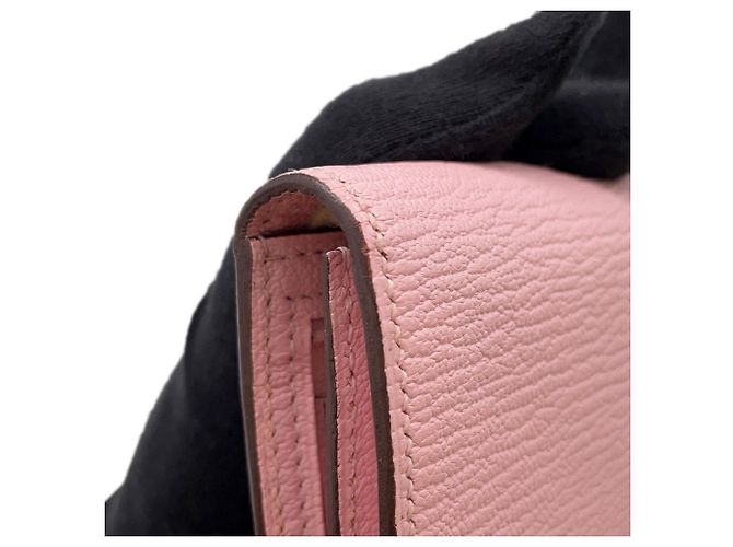 Cartera larga Hermès Bearn Soufflé en Rose Sakura Rosa - vista 8