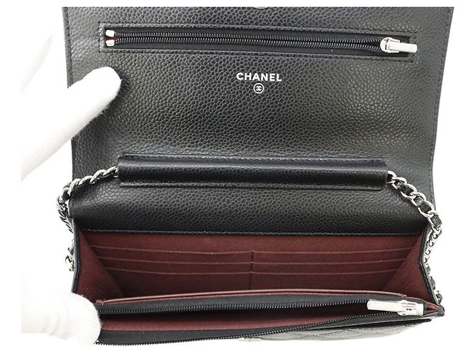 Portafoglio con catena nero Chanel - vista 5