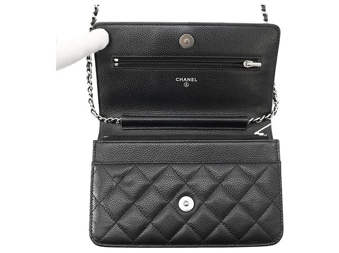 Portafoglio con catena nero Chanel - vista 6