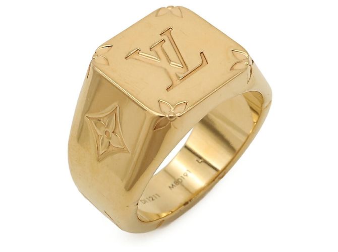 Anello sigillo Louis Vuitton placcato oro D'oro - vista 2