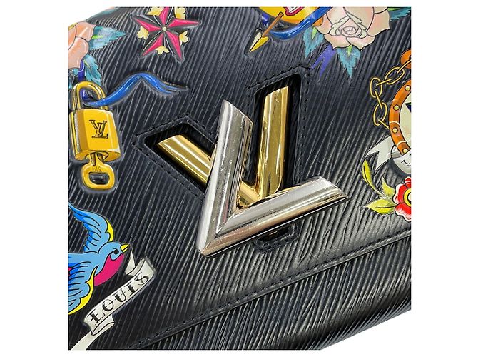 Borsa a tracolla con catena Louis Vuitton Epi Twist MM Nero - vista 14