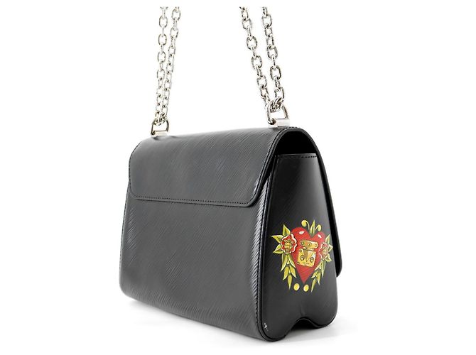 Borsa a tracolla con catena Louis Vuitton Epi Twist MM Nero - vista 2