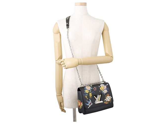 Borsa a tracolla con catena Louis Vuitton Epi Twist MM Nero - vista 5