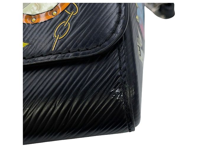 Borsa a tracolla con catena Louis Vuitton Epi Twist MM Nero - vista 7