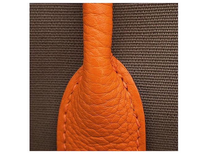 Hermès Borsa Tote Hermes Garden TPM Arancione Taupe - vista 11