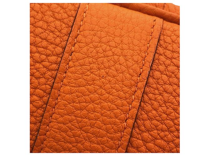 Hermès Borsa Tote Hermes Garden TPM Arancione Taupe - vista 9