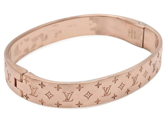 Bracciale rigido Louis Vuitton Monogram Cuff Nanogram in oro rosa D'oro - vista 3