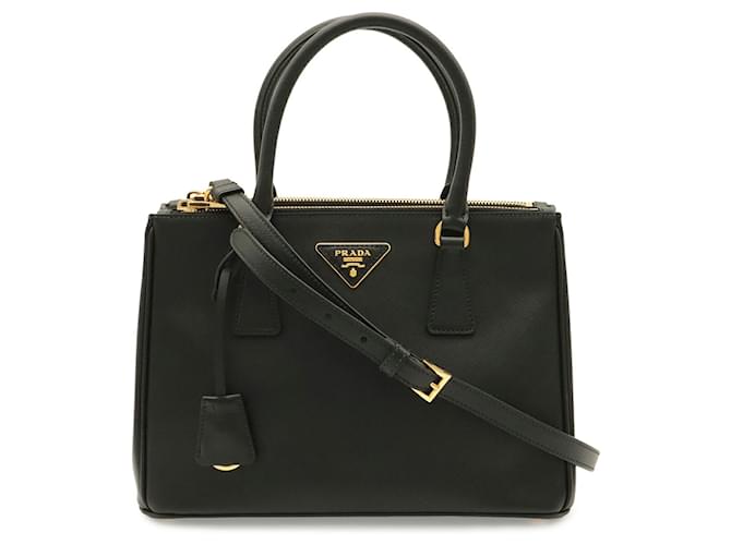 Borsa a tracolla Prada Galleria Triangle Nero - vista 2