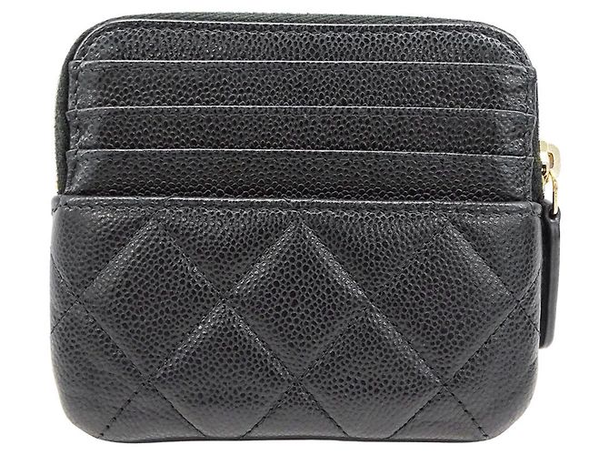 Monedero de piel de becerro granulada Chanel Negro - vista 2