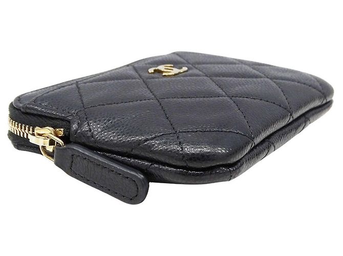 Monedero de piel de becerro granulada Chanel Negro - vista 3