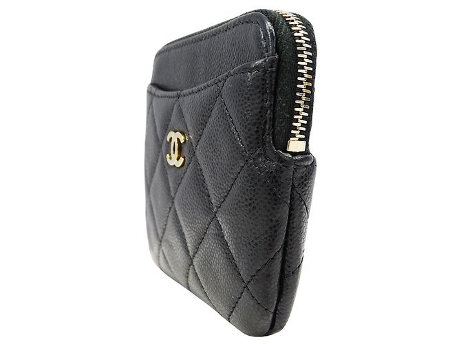 Monedero de piel de becerro granulada Chanel Negro - vista 4