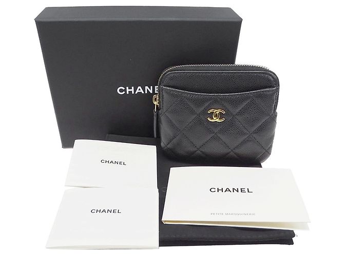 Monedero de piel de becerro granulada Chanel Negro - vista 5