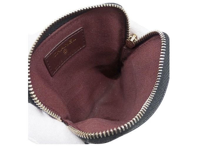 Monedero de piel de becerro granulada Chanel Negro - vista 6