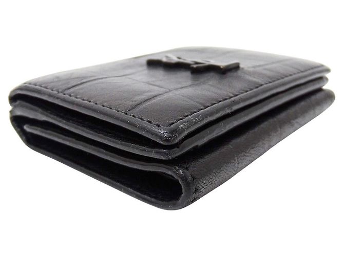 Cartera tríptico de cuero negro Saint Laurent - vista 3