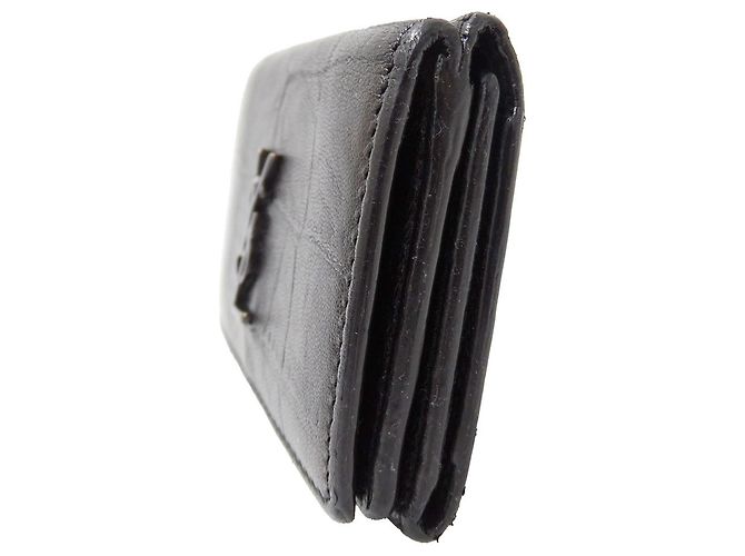 Cartera tríptico de cuero negro Saint Laurent - vista 4