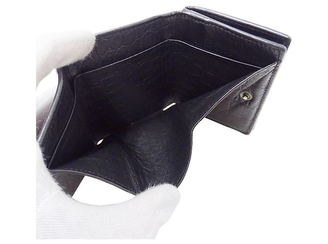 Cartera tríptico de cuero negro Saint Laurent - vista 7