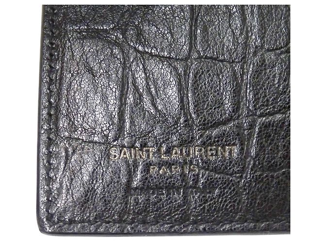Cartera tríptico de cuero negro Saint Laurent - vista 9