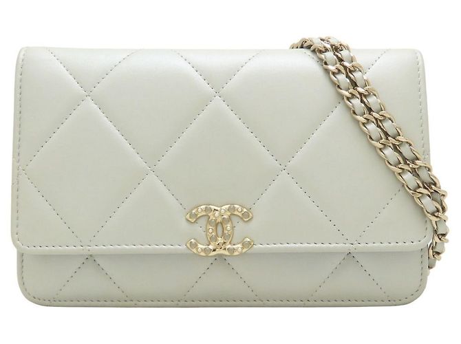 Chanel CHANEL19 Chain Wallet Shoulder Bag Cinza - vista 2