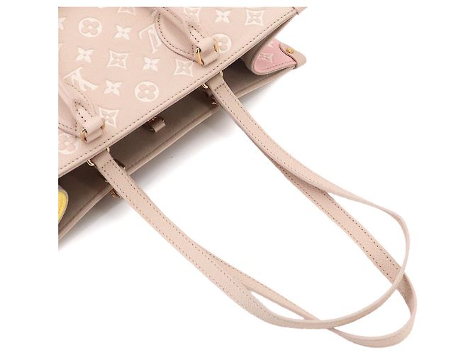 Borsa Tote Louis Vuitton Onthego MM Monogram Empreinte Marrone Beige - vista 7