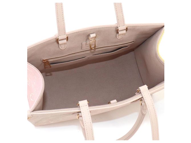 Borsa Tote Louis Vuitton Onthego MM Monogram Empreinte Marrone Beige - vista 8