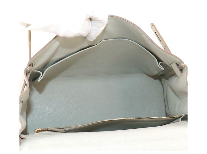 Hermès Borsa Hermes Kelly 32 Evercolor Beton Bianco - vista 7