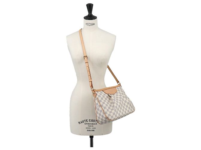 Borsa a Spalla Louis Vuitton Siracusa PM Damier Azur - vista 10