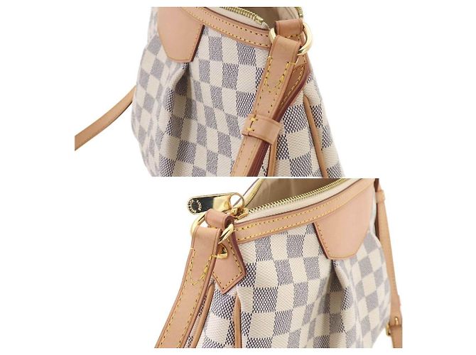 Borsa a Spalla Louis Vuitton Siracusa PM Damier Azur - vista 9