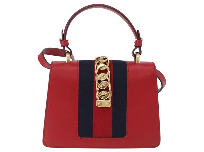 Cintura Gucci Sylvie in pelle Rosso - vista 2