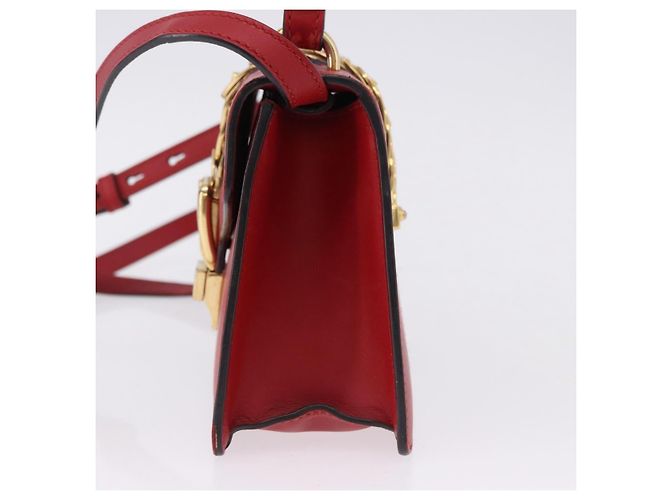 Cintura Gucci Sylvie in pelle Rosso - vista 3
