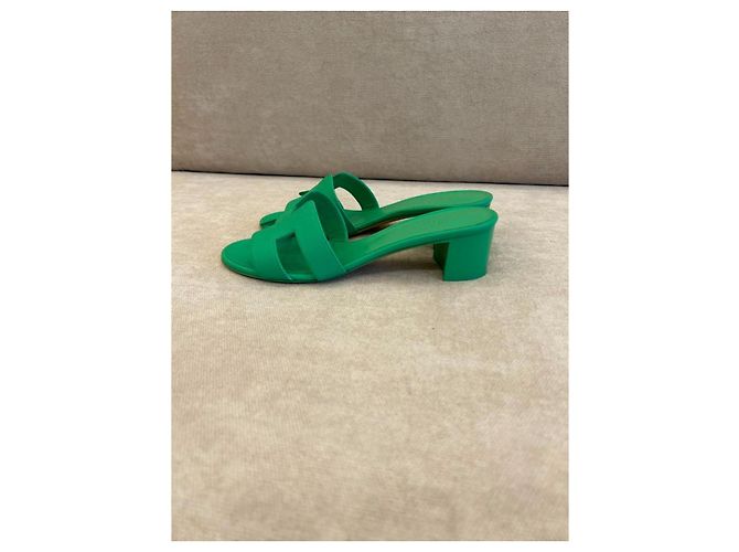 Hermès Oasis Sandali Pelle Verde - vista 3