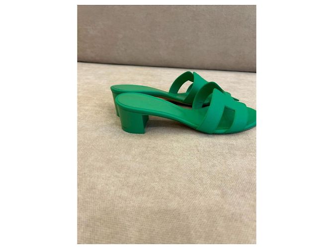 Hermès Oasis Sandali Pelle Verde - vista 4