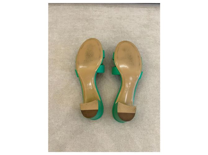 Hermès Oasis Sandali Pelle Verde - vista 6