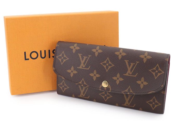 Louis Vuitton Monogram Portefeuille Emilie Cartera Larga Bi-fold Castaño Fucsia - vista 2