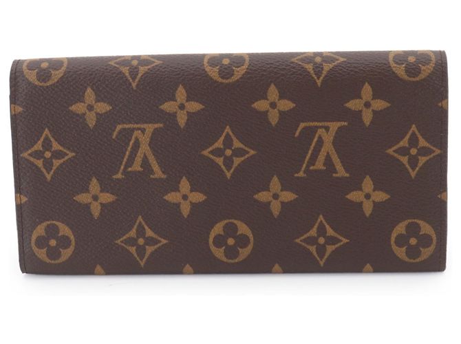 Louis Vuitton Monogram Portefeuille Emilie Cartera Larga Bi-fold Castaño Fucsia - vista 3