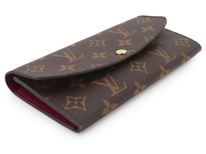 Louis Vuitton Monogram Portefeuille Emilie Cartera Larga Bi-fold Castaño Fucsia - vista 4