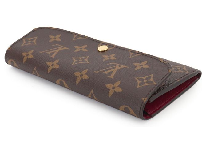 Louis Vuitton Monogram Portefeuille Emilie Cartera Larga Bi-fold Castaño Fucsia - vista 5