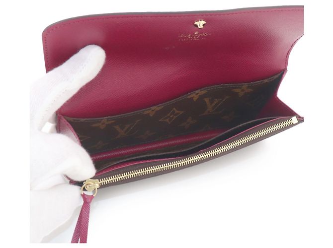 Louis Vuitton Monogram Portefeuille Emilie Cartera Larga Bi-fold Castaño Fucsia - vista 8
