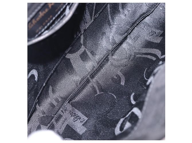 Salvatore Ferragamo Vala Suede Nero - vista 5