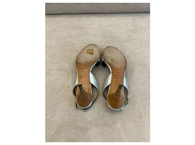 Sandali Hermès Night in pelle argento - vista 5