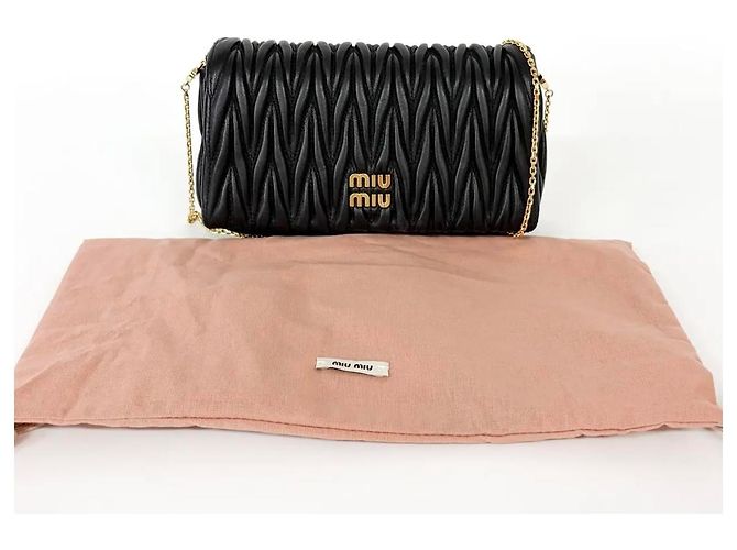Miu Miu Pelle Nappa Matelassé Nero - vista 3