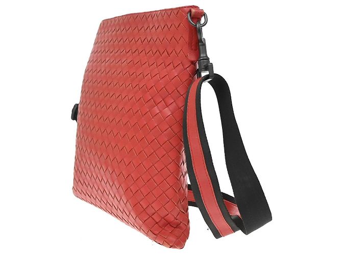 Bottega Veneta Flat Messenger Intrecciato Nappa Medium Rosso - vista 3