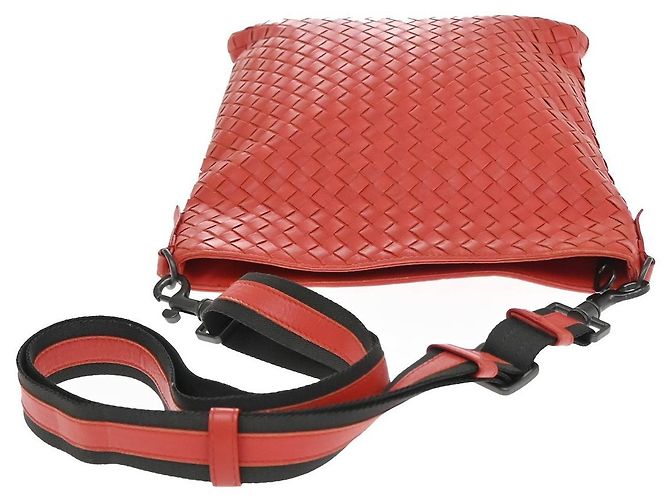 Bottega Veneta Flat Messenger Intrecciato Nappa Medium Rosso - vista 7